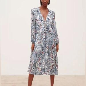 ZARA PRINTED LONG SLEEVE DRESS size S NWOT